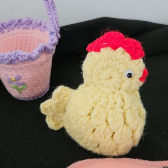 Handmade Easter Decor Table Runner Banner with Plush & Crochet Accents - Picture 5 of 7